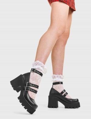 Black Lamoda Freestyle Chunky Mary Jane Shoes | 3596-UMLIF