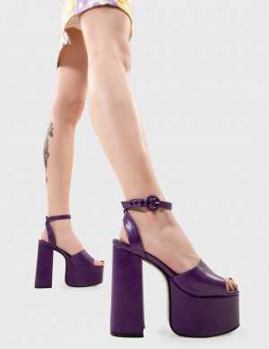 Purple Lamoda All For You Platform Sandals | 9521-UNDWZ
